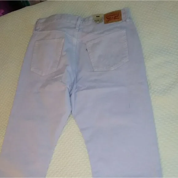 NWT Levy's 501 32x26 lilac cropped straight leg jeans - Picture 8 of 14